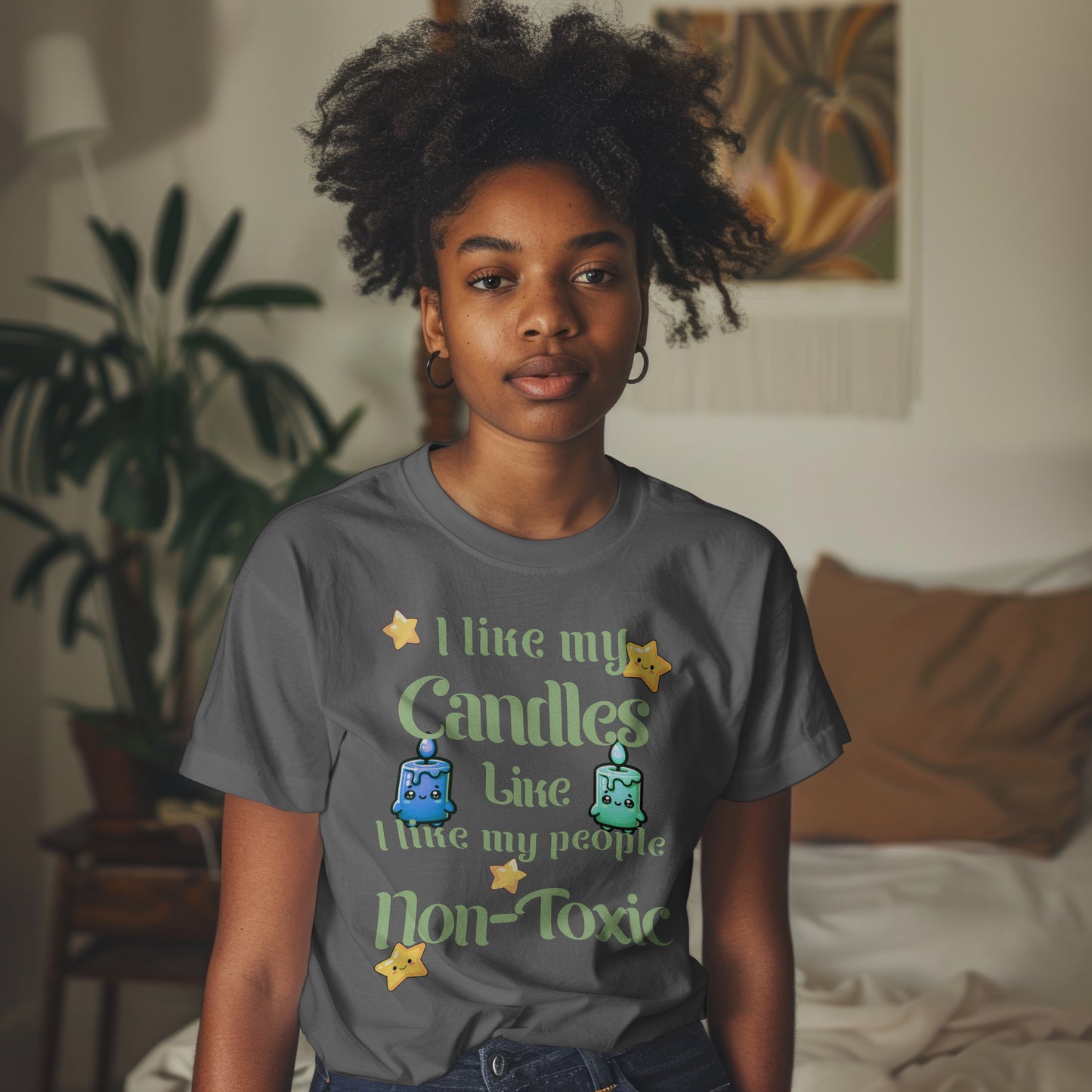 Non Toxic Candle Cotton T-Shirt, Custom Design