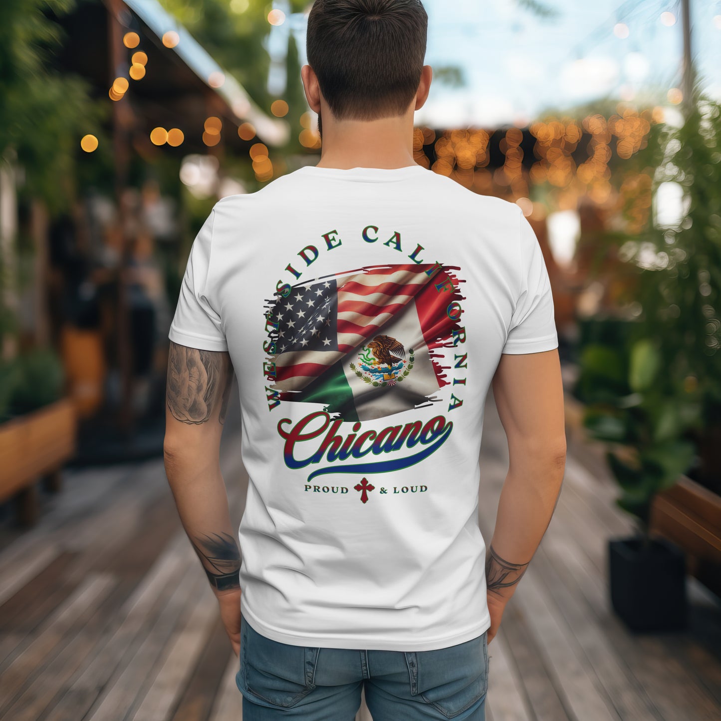 Chicano West Coast black cotton T-Shirt, Custom, L.A. Design